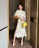 ロングドレス フリル 淑やか 着瘦せ 大人 上品 LT2-JY20050