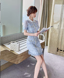 レース ミニドレス フォーマル ワンピース セクシー  おしゃれ 上品 LT2-JY5043