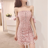 レディースワンピース 二次会ドレス キャバ キャバドレス ペプラム 結婚式 レースワンピースDZ22013