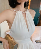 オールインワン スーツ ワイドパンツ 無地 着痩せ 無袖 ゆったりLT2-JY3820