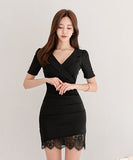 レース ミニドレス キャバドレス セクシー  谷間魅せ LT2-ZED886252BH506