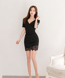 レース ミニドレス キャバドレス セクシー  谷間魅せ LT2-ZED886252BH506