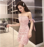 レディースワンピース 二次会ドレス キャバ キャバドレス ペプラム 結婚式 レースワンピースDZ22013