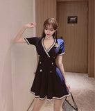 2色 谷間魅せ セクシー 制服 キャバドレス ミニドレス XY2-MLS4680