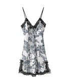 花柄 レース 高見え セクシー パジャマ ルームウェア スリップドレス MY8017