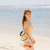 2色 モノキニ タンキニ かわいい チェック柄 韓国スタイル 体型カバー 水着 MY7009-BY2390