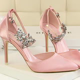 6色 ピカピカ 脚長効果 高級 ダイヤモンド ハイヒール MY5020