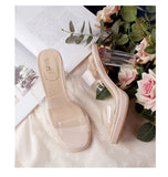 size22.5cm-24.5cm透明なハイヒールスリッパで一言  YN5013