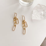 メタルチェーンタッセルロングピアス YN3030