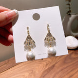 シルバーポストパールイヤリング   YN3028