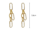 メタルチェーンタッセルロングピアス YN3030