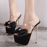 ボウスティレットフィッシュマウスドレスハイヒール5021