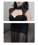 2021 夏 新作 男ウケ 谷間魅力 キャバドレス ロングドレス 肌見え 袖なし レース　MY2004-YM9071