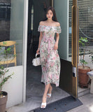 オフショルダー 花柄 レース ロングドレス パーティードレス 大人かわいい MY2-ZED887050E49