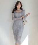 ひざ丈ドレス ロングドレス 新作 レース 高品質 ゴージャス MY2-ZED887602E49