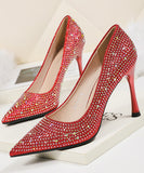 7色 ダイヤモンド スタイル ハイヒール パンプス キラキラ 脚長効果 高見え MY5-NS-9111-1