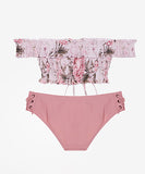 花柄 ビキニ プリーツ 可愛い 韓国スタイル 水着 ストラップ XH7-DP- A19278