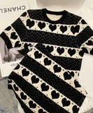 【4色】ミニドレス ニット ハート 柄 かわいい 新作 セクシー MY2-MLS6204