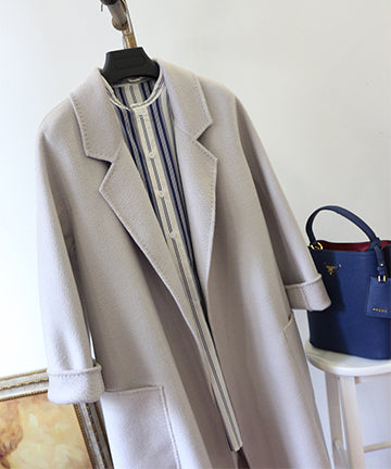 【5色】高品質 カシミヤ コート オーバーサイズ 韓国スタイル チェスターコート ウール Chic XH2-BQL002