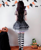 【4点セット】ハロウィン ミニドレス コスプレ 可愛い Joker 魔女 千鳥格子 XH2-XJ7091