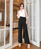 オールインワン ワイドパンツ 新作 着痩せ セクシー 脚長効果 通勤 二次会 披露宴 MY2-JY5788