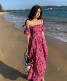 サンドレス ロングドレス 花柄 かわいい SNS映え MY2-YLS-GT238-9200