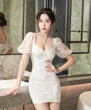 レース 清楚感 かわいい キラキラ 新作 着瘦せ ゴージャス キャバドレス ミニドレス MY2-XYD2161