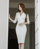 ひざ丈 ドレス ミニドレス 新作 通勤 結婚式 新作 淑やか MY2-ZED887243E