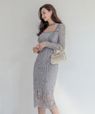 ひざ丈ドレス ロングドレス 新作 レース 高品質 ゴージャス MY2-ZED887602E49