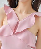 かわいい ピンク フリル キャバドレス セクシー 宴会 XH2-ZED880181E49