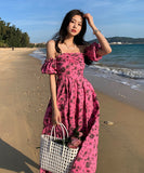 サンドレス ロングドレス 花柄 かわいい SNS映え MY2-YLS-GT238-9200