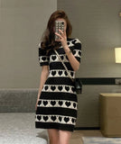 【4色】ミニドレス ニット ハート 柄 かわいい 新作 セクシー MY2-MLS6204