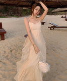 サンドレス ドレス ワンピース かわいい フリル リゾート 夏 旅行 MY2-CD-6-1CF22-2780530