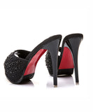 厚底 ハイヒール スリッパ  履きやすい ピカピカ 高見え YN5009