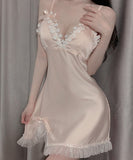 3色 かわいい パジャマ 清楚感 リボン レース フリル MY8-GR1380