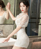 レース 清楚感 かわいい キラキラ 新作 着瘦せ ゴージャス キャバドレス ミニドレス MY2-XYD2161