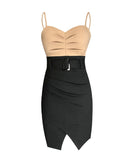 姉 スイート 肌見せ セクシー 吊りスカート ミニドレス キャバドレス MY2088-YM8613