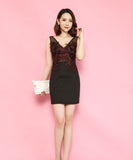 超人気 new color 入荷 刺繡 レース セクシー 肌見え 谷間魅力 ミニドレス キャバドレス YN2001-2