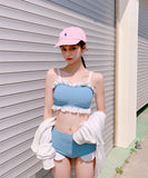 フリル 可愛い お洒落 水着 レディース 体型カバー MY7001