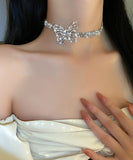 ピカピカ 超人気 ダイヤモンド ネックレス おしゃれ 蝶 XH3-BY-HN1330