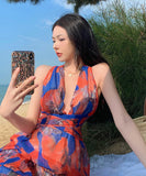 サンドレス 花柄 レース かわいい 背露出 セクシー 新作 夏 海辺 MY2-XD6761