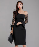 ひざ丈ドレス パーティードレス レース 新作 ゴージャス MY2-ZED882903-1A71