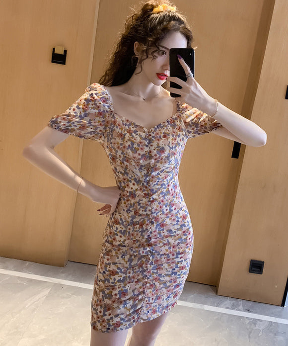 かわいい 花柄 おしゃれ 夏限定 ミニドレス ワンピース MY2012