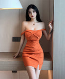 【3色】ミニドレス ストラップ セクシー 谷間魅せ 指名 XH2-MLS7349
