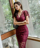 2色 キャバドレス ひざ掛け ドレス レース セクシー 高品質 MY2-ZED889314N171