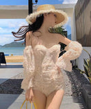 レース 刺繍 高見え かわいい 海 温泉 水着 MY7010