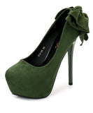 【12/14cm3色】パンプス ハイヒール リボン かわいい 脚長効果 パーティー MY5-ZJ007