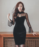 新作 秋 柔らかい セクシー レース 指名 着痩せ 高見え キャバドレス ミニドレス MY2141-MLS3635