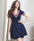 ミニドレス キャバドレス かわいい セクシー Vネック MY2-ZED882259A71