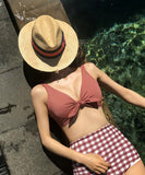 レディース チェック柄 かわいい 韓国 おしゃれ 水着 海 温泉 MY7005